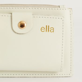 Mini Carteira Couro com  Tassel - OFF WHITE