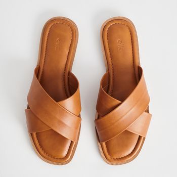 Rasteira Tiras Cruzadas - CARAMELO