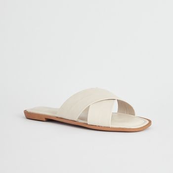 Rasteira Tiras Cruzadas - OFF WHITE