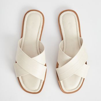 Rasteira Tiras Cruzadas - OFF WHITE