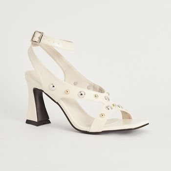 Sandália Boho Tachas - OFF WHITE