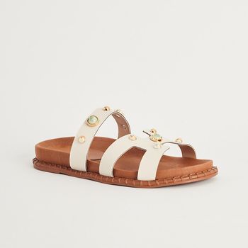 Papete Pedras e Tachas - OFF WHITE