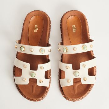 Papete Pedras e Tachas - OFF WHITE