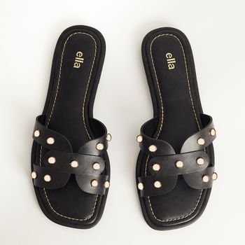 Rasteira Tachas H - PRETA