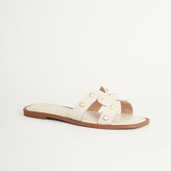 Rasteira Tachas H - OFF WHITE