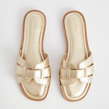 Rasteira H Metalizada - CHAMPAGNE