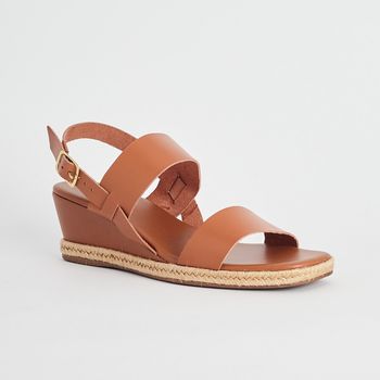 Anabela Tiras Couro - CARAMELO