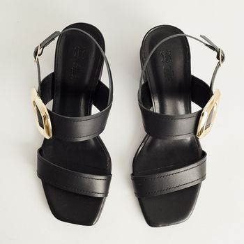 Sandália Fivela Luxo - PRETA