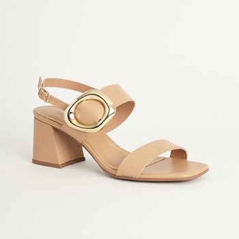 Sandália Fivela Luxo - AMENDOA