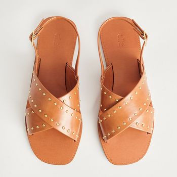 Rasteira Cruzada Tachas - CAMEL