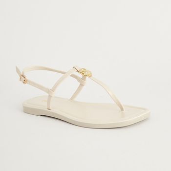 Rasteira Fio Enfeite Martelado - OFF WHITE