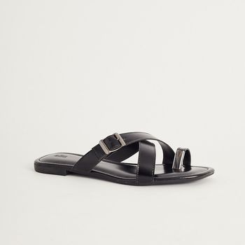 Rasteira Ring Toe Fivela - PRETA