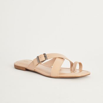 Rasteira Ring Toe Fivela - BEGE PANNA