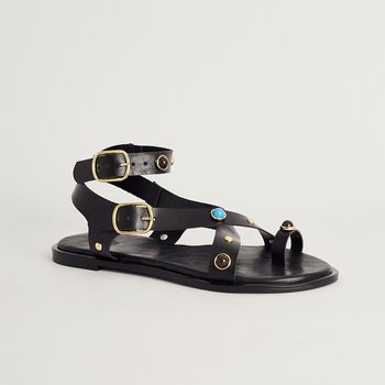 Rasteira Pedraria Boho - PRETA