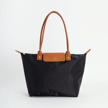 Bolsa Nylon G - PRETA/CARAMELO