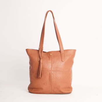 Bolsa Couro Sacola com Tassel - CARAMELO