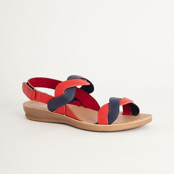 Papete Comfort Tiras Entrelaçadas - URUCUM/NAVY