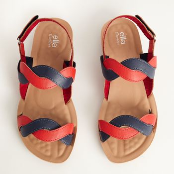 Papete Comfort Tiras Entrelaçadas - URUCUM/NAVY