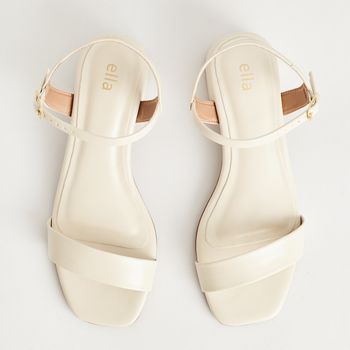 Sandália Casual Salto Bloco - OFF WHITE