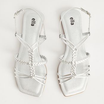 Rasteira Trançada Metalizada - PRATEADO