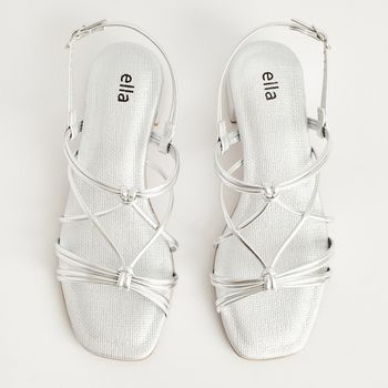 Sandália Tiras Nó Metalizada - PRATEADO