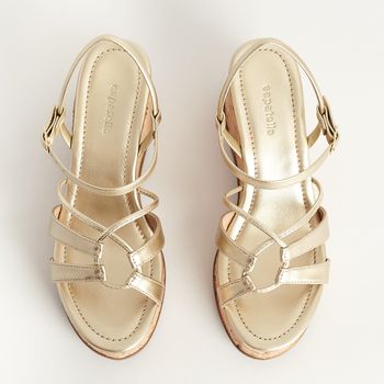 Anabela Tiras Salto Cortiça - CHAMPAGNE