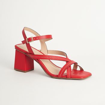 Sandália Média Tiras Cruzadas - VERMELHO URUCUM