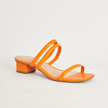 Tamanco Tiras Salto Bloco - LARANJA