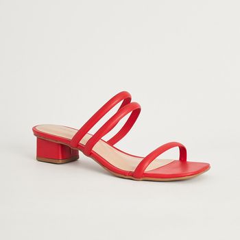 Tamanco Tiras Salto Bloco - VERMELHO URUCUM