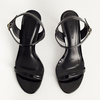 Sandália Verniz Salto Fino - PRETA