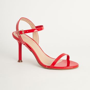 Sandália Verniz Salto Fino - VERMELHO URUCUM