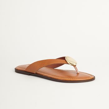 Rasteira Enfeite Oval Metálico - CAMEL