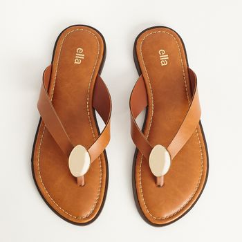 Rasteira Enfeite Oval Metálico - CAMEL