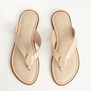 Rasteira Enfeite Oval Metálico - BEGE PANNA