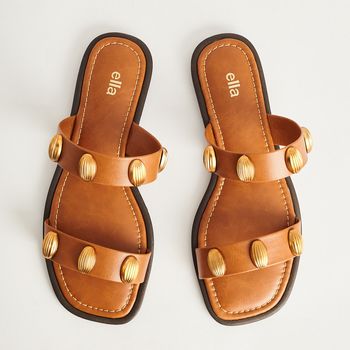 Rasteira Detalhes Metálicos - CAMEL