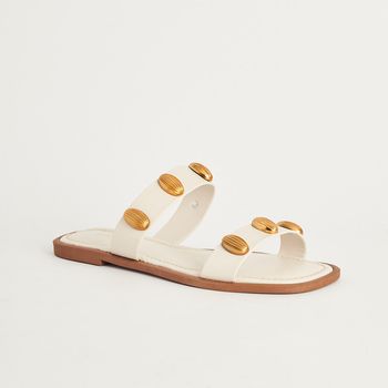 Rasteira Detalhes Metálicos - OFF WHITE