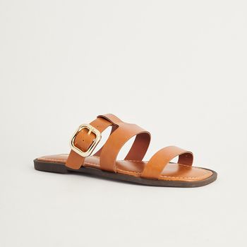 Rasteira Detalhe Fivela - CAMEL