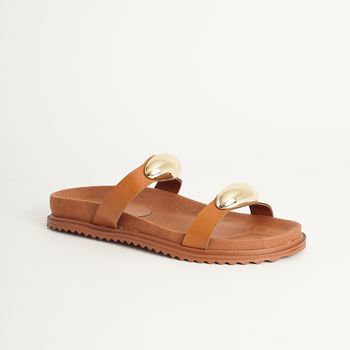 Papete Duas Tiras Enfeite Bold - CARAMELO