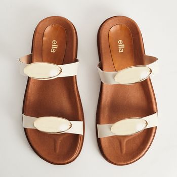 Papete Duas Tiras Enfeite Bold - OFF WHITE