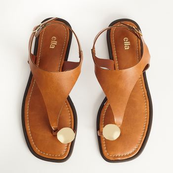 Rasteira Ring Toe Orgânica - CARAMELO