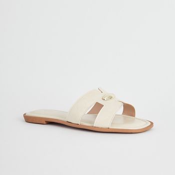 Rasteira H Detalhe Metálico - OFF WHITE