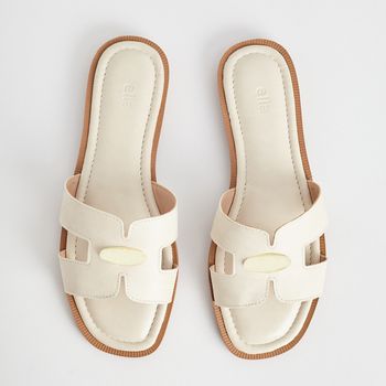 Rasteira H Detalhe Metálico - OFF WHITE