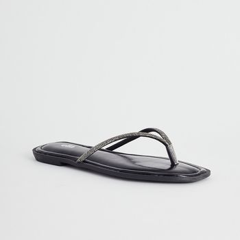 Rasteira Chinelo Strass - PRETA