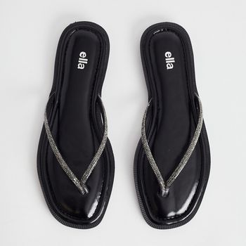 Rasteira Chinelo Strass - PRETA