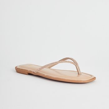 Rasteira Chinelo Strass - ROSADA