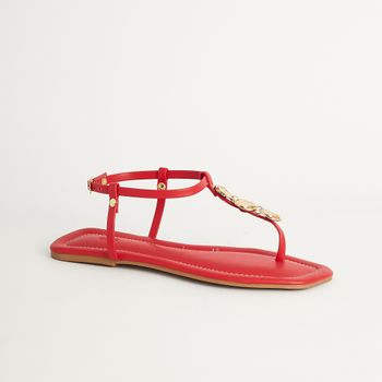 Rasteira Detalhe Metálico - VERMELHO URUCUM