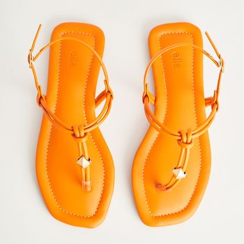 Rasteira Tiras Unidas - LARANJA