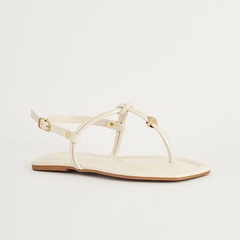 Rasteira Tiras Unidas - OFF WHITE