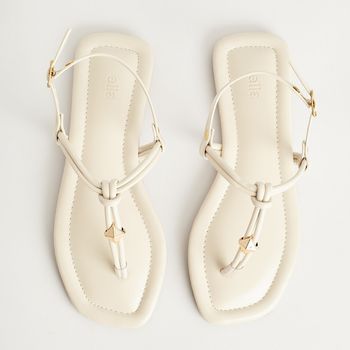 Rasteira Tiras Unidas - OFF WHITE