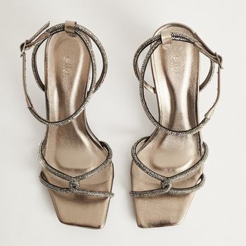 Salto Alta Tiras Strass - ONIX